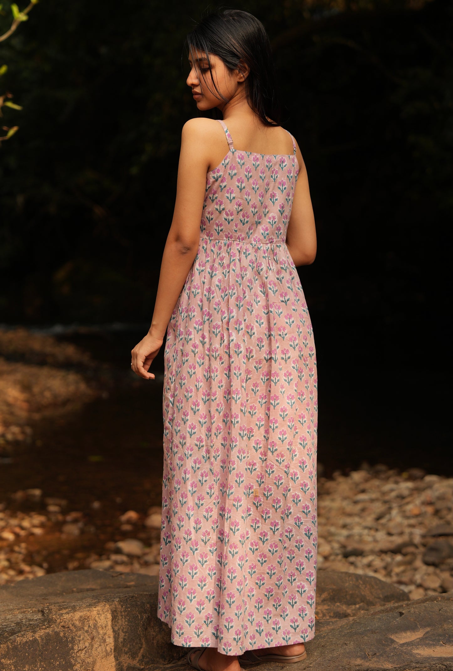 Pink Strappy Maxi  Dress