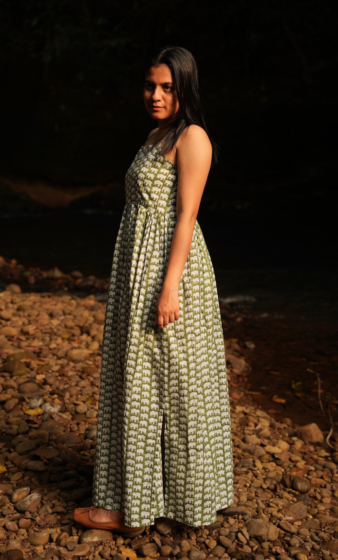 Green Strappy Maxi Dress