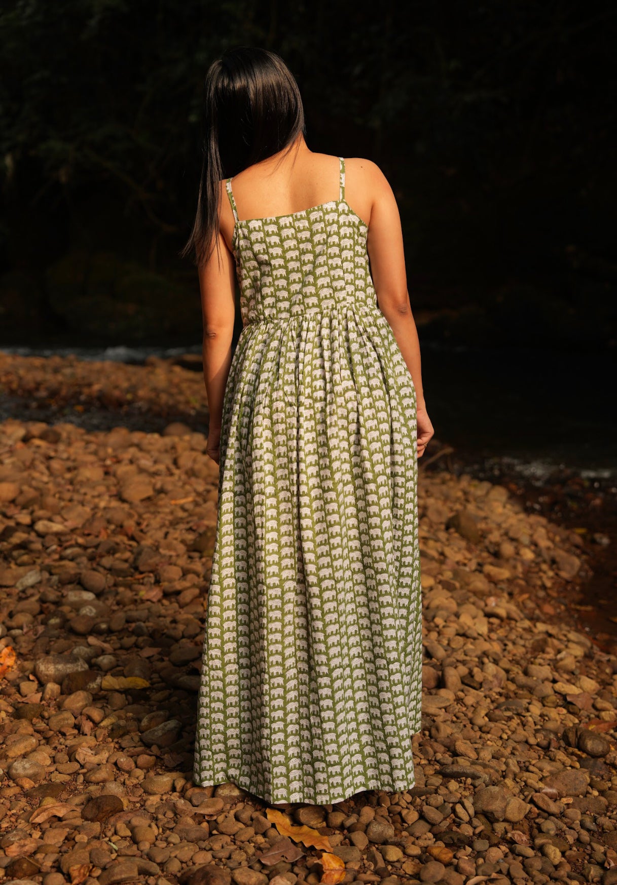 Green Strappy Maxi Dress