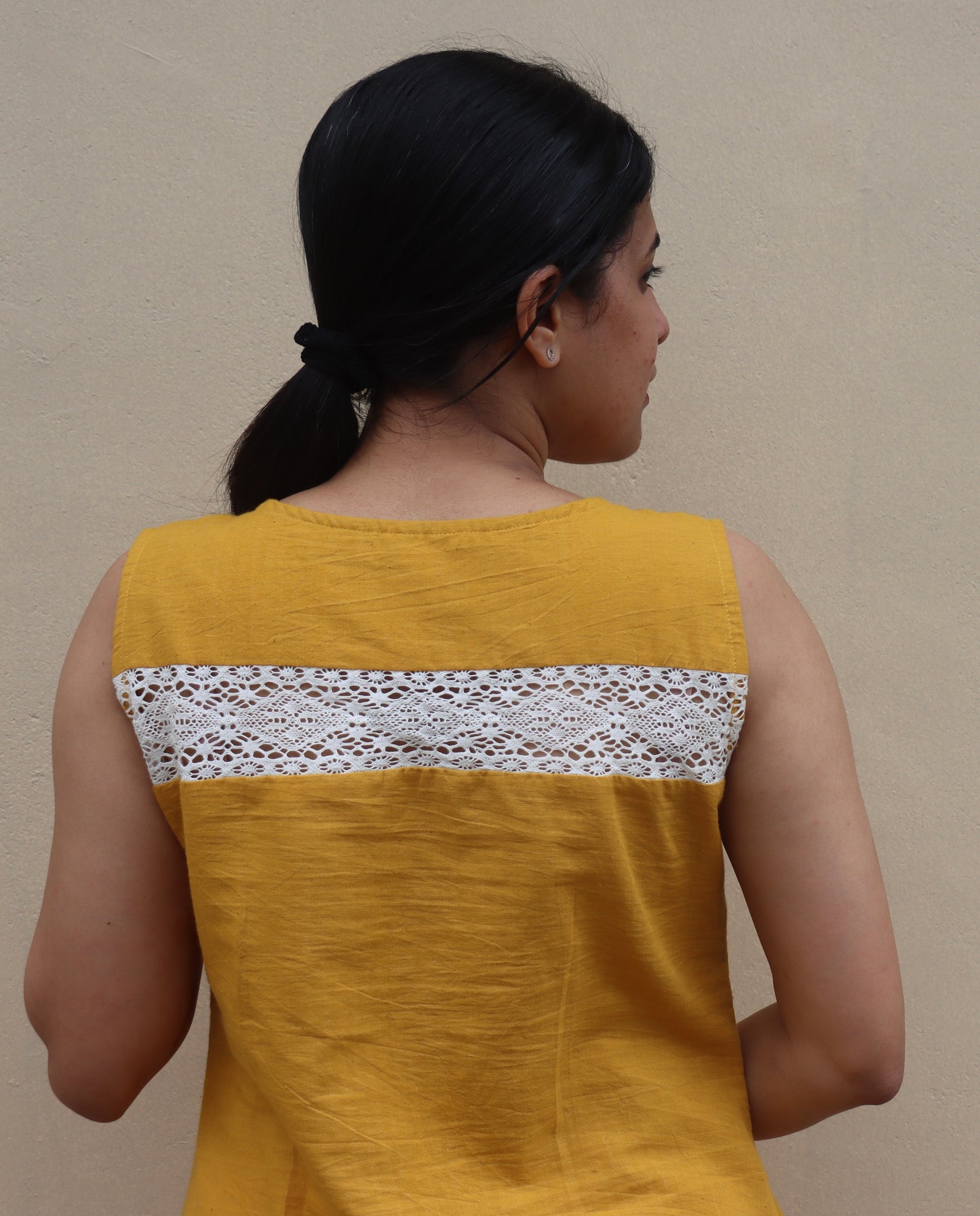 Mustard Yellow Handloom Cotton Dress